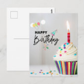 Gelukkige verjaardag briefkaart (Voorkant / Achterkant)