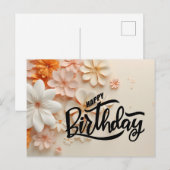 Gelukkige verjaardag briefkaart (Voorkant / Achterkant)