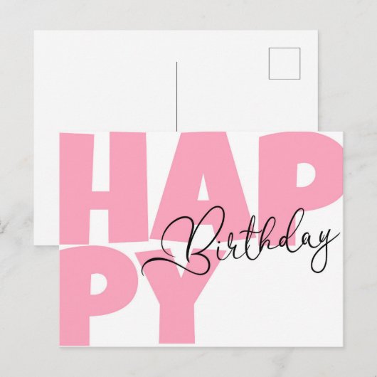 Gelukkige verjaardag briefkaart (Voorkant / Achterkant)