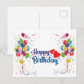 gelukkige verjaardag briefkaart (Voorkant / Achterkant)