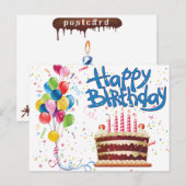 Gelukkige Verjaardag Briefkaart (Voorkant / Achterkant)