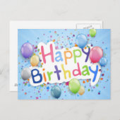 gelukkige verjaardag briefkaart (Voorkant / Achterkant)