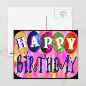Gelukkige Verjaardag Briefkaart (Voorkant / Achterkant)