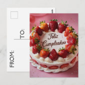 Gelukkige verjaardag  briefkaart (Voorkant / Achterkant)