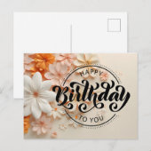 Gelukkige verjaardag briefkaart (Voorkant / Achterkant)