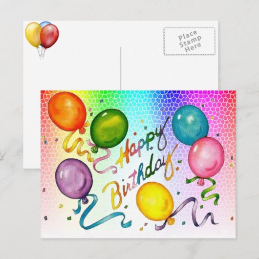 Gelukkige verjaardag - Briefkaart (Voorkant / Achterkant)