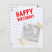 gelukkige verjaardag briefkaart (Voorkant / Achterkant)