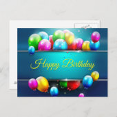 gelukkige verjaardag briefkaart (Voorkant / Achterkant)