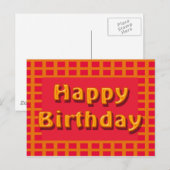 gelukkige verjaardag briefkaart (Voorkant / Achterkant)