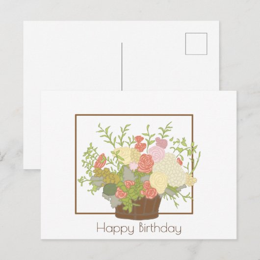 Gelukkige verjaardag briefkaart (Voorkant / Achterkant)