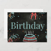 GELUKKIGE VERJAARDAG BRIEFKAART (Voorkant / Achterkant)