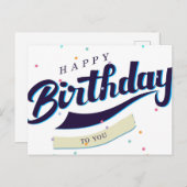 Gelukkige verjaardag briefkaart (Voorkant / Achterkant)