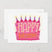 Gelukkige verjaardag briefkaart (Voorkant / Achterkant)