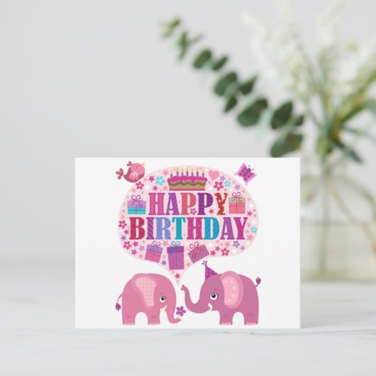 Gelukkige Verjaardag Briefkaart (Staand voorkant)