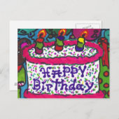 gelukkige verjaardag briefkaart (Voorkant / Achterkant)