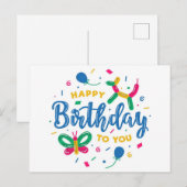 Gelukkige verjaardag briefkaart (Voorkant / Achterkant)