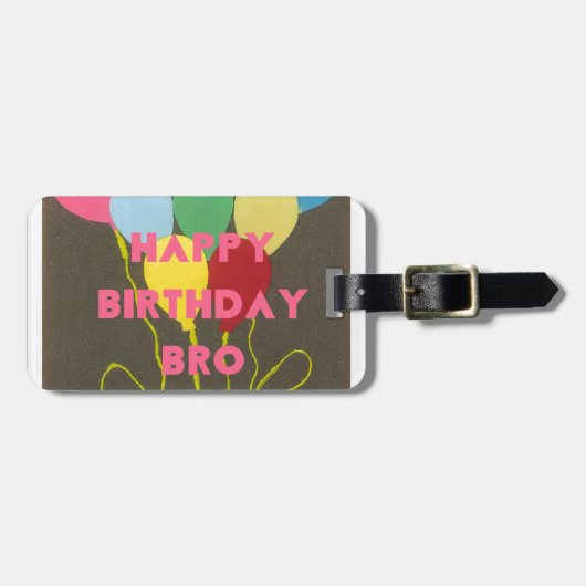 Gelukkige Verjaardag Bro Art Print Bagagelabel (Voorkant horizontaal)