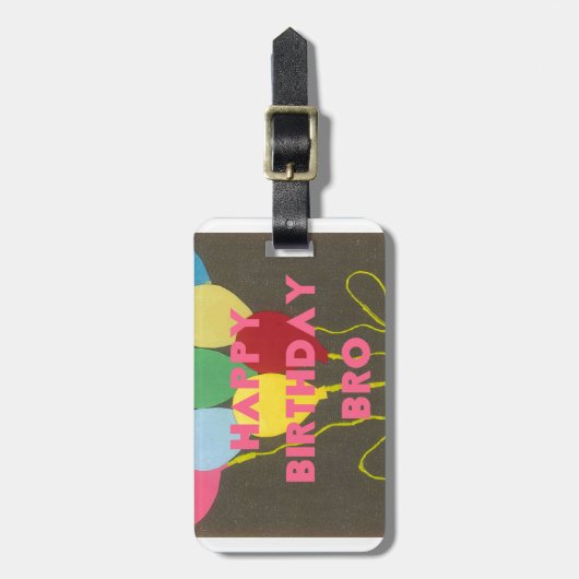 Gelukkige Verjaardag Bro Art Print Bagagelabel (Voorkant verticaal)