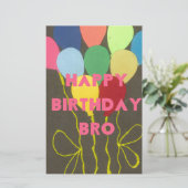Gelukkige Verjaardag Bro Art Print Briefpapier (Staand voorkant)