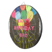 Gelukkige Verjaardag Bro Art Print Dartbord (Voorkant Rechts)