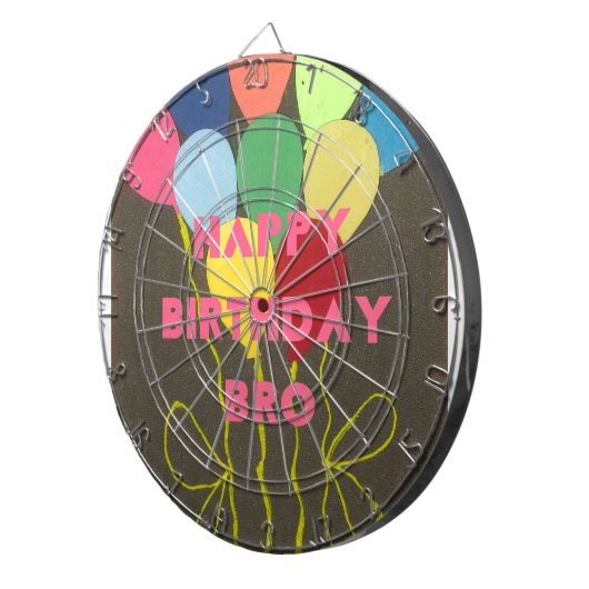 Gelukkige Verjaardag Bro Art Print Dartbord (Voorkant Rechts)