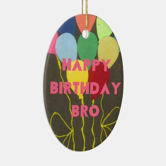 Gelukkige Verjaardag Bro Art Print Keramisch Ornament (Rechts)