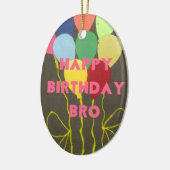 Gelukkige Verjaardag Bro Art Print Keramisch Ornament (Links)