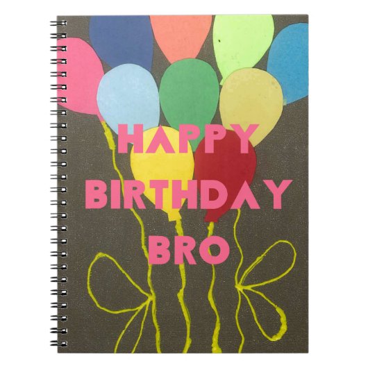 Gelukkige Verjaardag Bro Art Print Notitieboek (Voorkant)