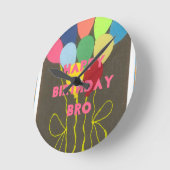 Gelukkige Verjaardag Bro Art Print Ronde Klok (Hoek)
