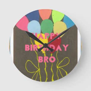 Gelukkige Verjaardag Bro Art Print Ronde Klok