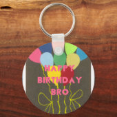 Gelukkige Verjaardag Bro Art Print Sleutelhanger (Voorkant)