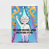 Gelukkige Verjaardag Broer Grappig Kaart (Voorkant)