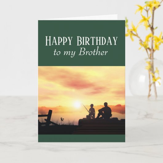Gelukkige Verjaardag Broer Vissen Visser Vis Kaart (Gele Bloem)