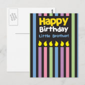 Gelukkige Verjaardag broertje stripey Briefkaart (Voorkant / Achterkant)