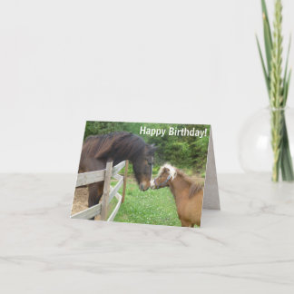 Gelukkige Verjaardag Bruin Miniatuur Draft Shire H Kaart