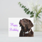 Gelukkige Verjaardag Bruine Labrador Retriever Pup Briefkaart (Staand voorkant)