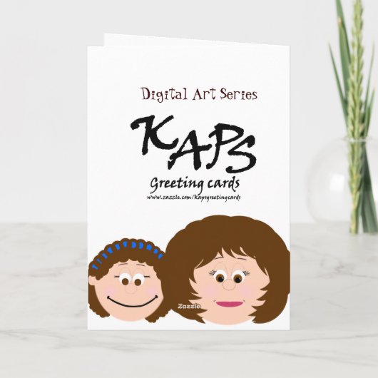 Gelukkige Verjaardag Brunette Mama (Dochter) Kaart (Achterkant)