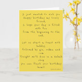 Gelukkige verjaardag brutaal gedicht kaart (Gele Bloem)