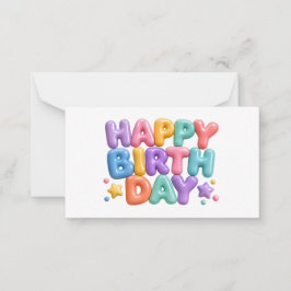 Gelukkige Verjaardag Bubbel Kleurrijk Glas Design Notitiekaartje
