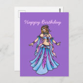 Gelukkige verjaardag buikdanser briefkaart (Voorkant / Achterkant)