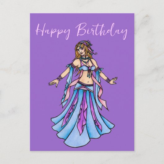 Gelukkige verjaardag buikdanseres briefkaart (Voorkant)