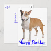Gelukkige Verjaardag Bull Terrier Puppy Hond Briefkaart (Voorkant / Achterkant)