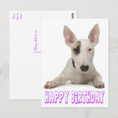 Gelukkige Verjaardag Bull Terrier Puppy Hond Briefkaart (Voorkant / Achterkant)