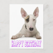 Gelukkige Verjaardag Bull Terrier Puppy Hond Briefkaart (Voorkant)