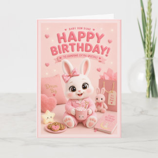 Gelukkige verjaardag Bunny met Mochi van de Baby B Kaart