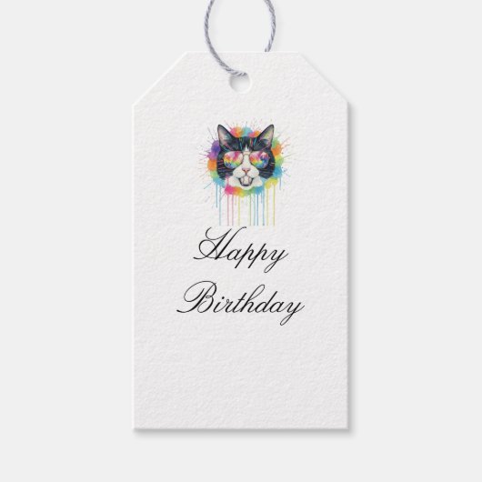 gelukkige verjaardag cadeaulabel (Voorkant)