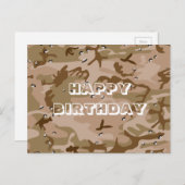 Gelukkige verjaardag Camouflage Donkerbruin Abstra Briefkaart (Voorkant / Achterkant)