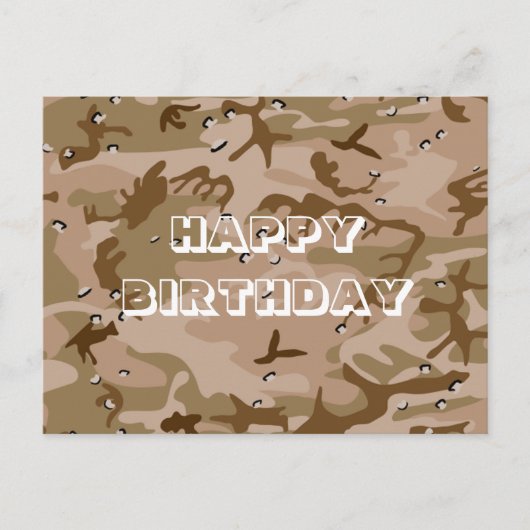 Gelukkige verjaardag Camouflage Donkerbruin Abstra Briefkaart (Voorkant)