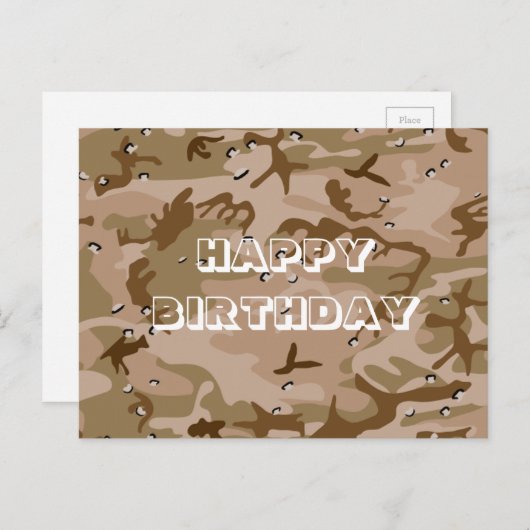 Gelukkige Verjaardag Camouflage Woestijn Bruin Abs Briefkaart (Voorkant / Achterkant)