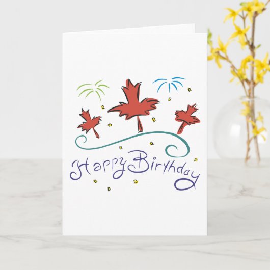 Gelukkige Verjaardag Canada Kaart (Gele Bloem)